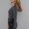 Wildfox The Bianca Edie Leotard in Dirty Black in Gray (black)