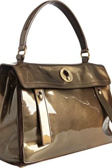 Yves Saint Laurent Apache Patent Leather Muse Two Mediuml Tote - Lyst