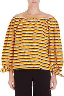Yves Saint Laurent Printed Peasant Blouse - Lyst