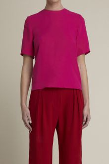 Adam Lippes Short-sleeve Silk Tee - Lyst
