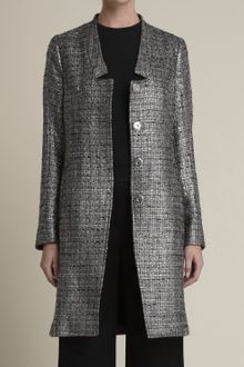 Adam Lippes Metallic Tweed Long Coat - Lyst