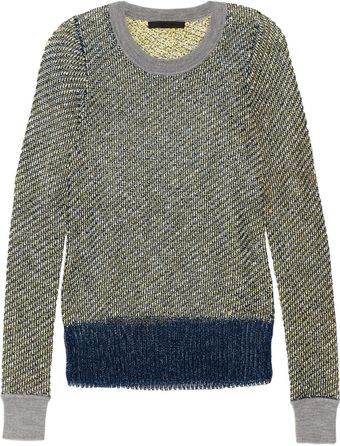 Alexander Wang Woven Bouclé and Mesh Sweater - Lyst