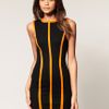 Asos Collection Asos Shift Dress with Neon Seams in Black (blackorange) - Lyst