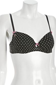 Betsey Johnson Black Polka Dot Mesh Balconette Underwire Bra - Lyst