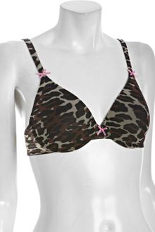 Betsey Johnson Brown Leopard Print Mesh Full Coverage Underwire Bra - Lyst