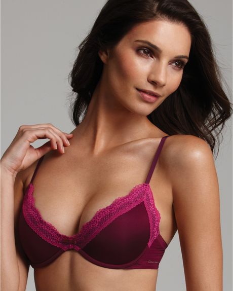 Calvin Klein Underwear Ck One Sugar and Spice Scoop Neck Pushup Bra in Purple (frosted promegranate) - Lyst