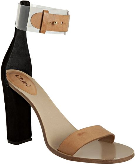Chloé Clear Ankle Strap Sandals in Black - Lyst