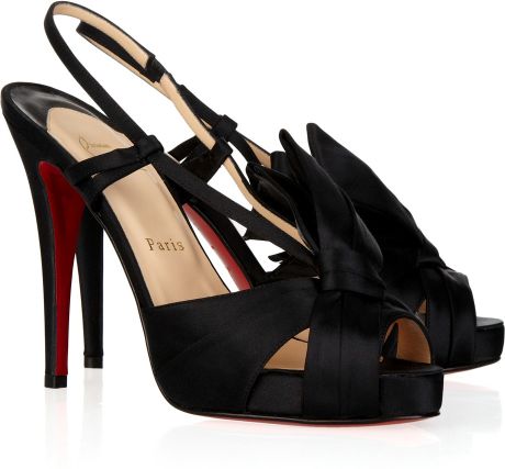 Christian Louboutin Pour Monsieur 120 Satin Sandals in Black - Lyst