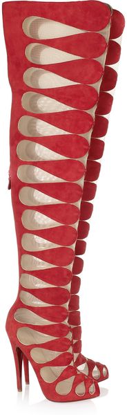 Christian Louboutin Lola Montes 140 Long Suede Boots - Lyst