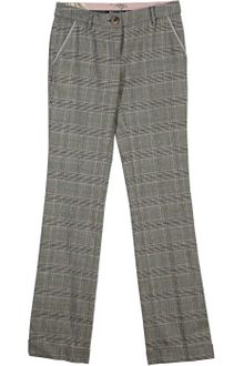 D&G Black and White Plaid Wool Blend Straight Leg Pants - Lyst