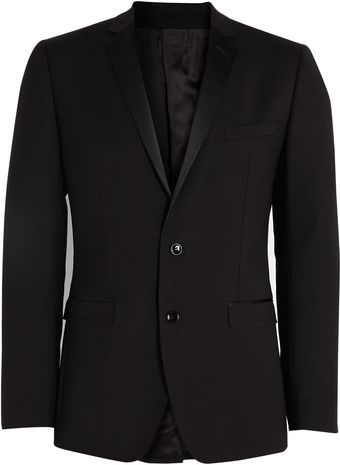 D&G Black Wool Slim Tuxedo Blazer - Lyst