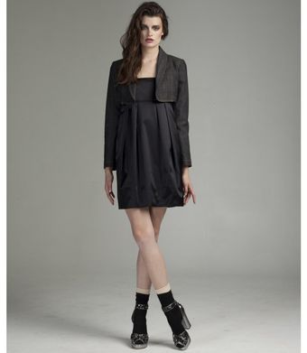 Dolce & Gabbana Dark Stretch Denim Cropped Jacket - Lyst