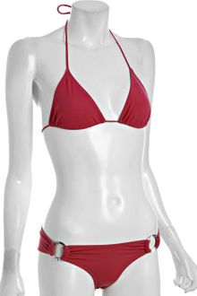 Dolce & Gabbana Maroon Triangle Halter Bikini - Lyst
