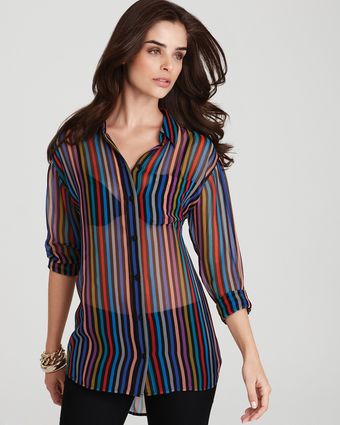 Equipment Stripe Chiffon Daddy Blouse - Lyst
