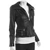 Michael By Michael Kors Black Leather Knit Collar Bomber Jacket in Black - Lyst