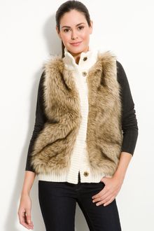 Michael by Michael Kors Faux Fur Front Vest - Lyst
