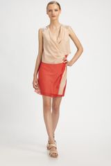 Reed Krakoff Silk Colorblock Wrap Dress