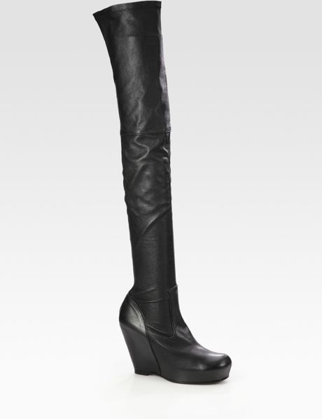 thigh high wedge boots