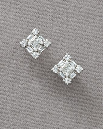 Roberto Coin Diamond Princess Earrings - Lyst
