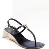 Tory Burch Pauline Wedge Thongs in Black - Lyst
