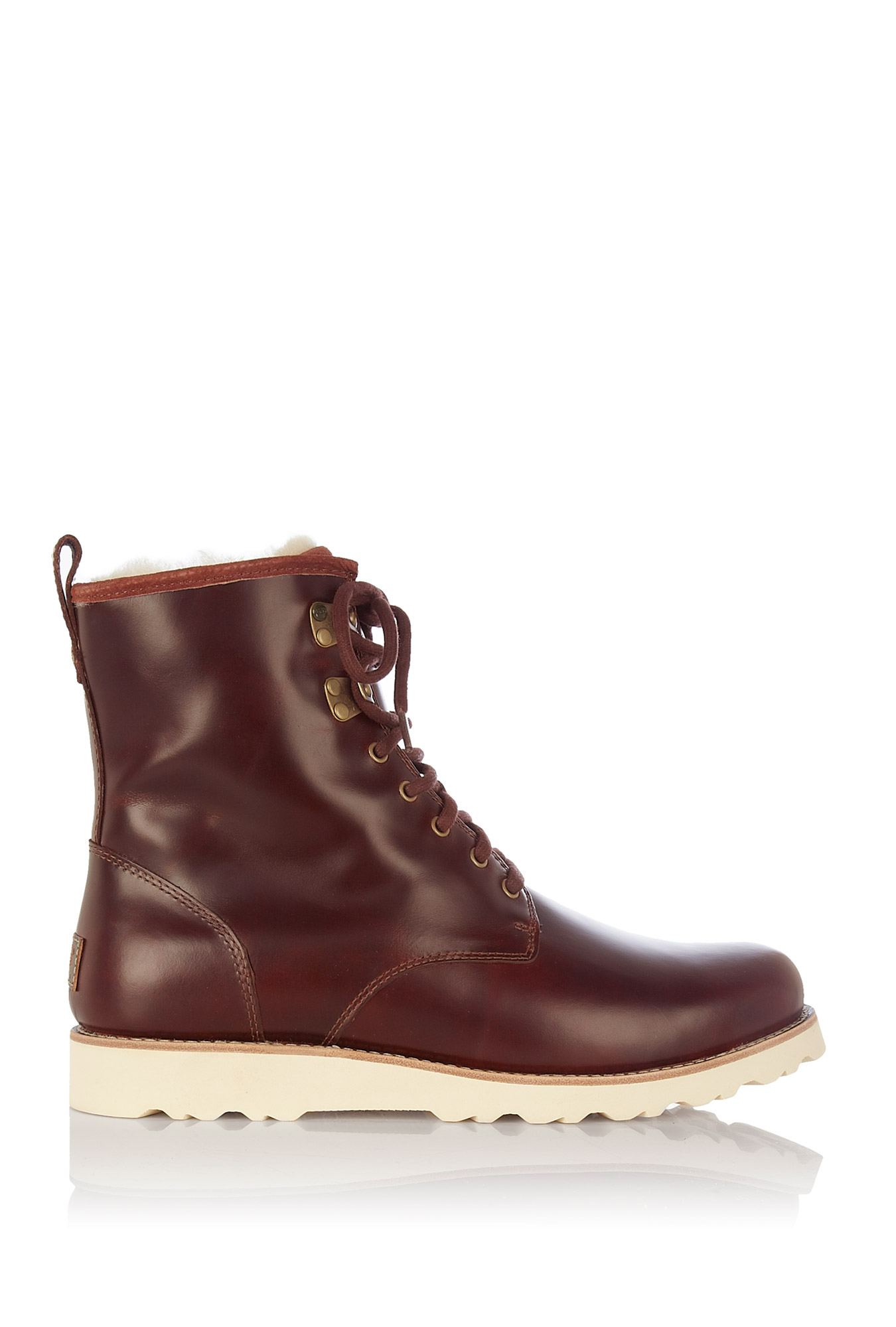hannen plain toe waterproof boot with genuine shearling
