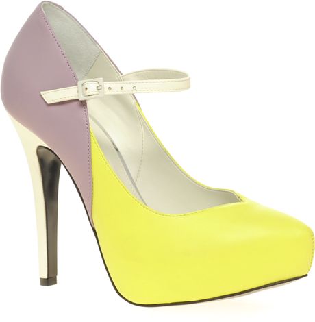 Asos Asos Priscilla Platform Leather High Shoes with Ankle Strap in Purple (lemonlilac) - Lyst