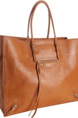 Balenciaga Brown Leather Papier Tote