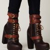 Free People Andee Platform Buckle Boot in Brown - Lyst