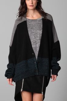 Alexander Wang Marled Colorblock Cardigan - Lyst