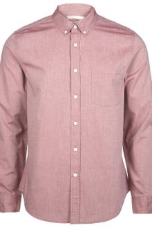 Long Burgundy Cotton Smart Shirt - Lyst