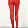 Current/elliott Current/elliott Leather Ankle Skinny in Red - Lyst