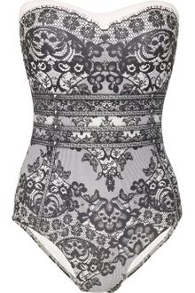 Jets by Jessika Allen Delicate Lace-print Bandeau Swimsuit - Lyst
