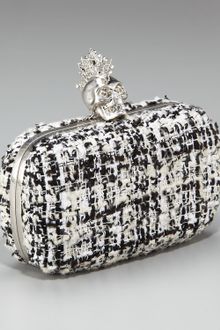 Alexander McQueen Heraldry Skull Tweed Box Clutch - Lyst