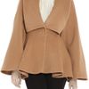 Alexander Mcqueen Wool Kimono Cape in Brown - Lyst