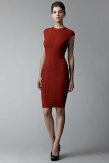 Alexander McQueen Patterned Knit Sheath Dress - Lyst