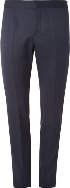 Burberry Prorsum Slim Fit Wool Tuxedo Trousers in Blue for Men - Lyst