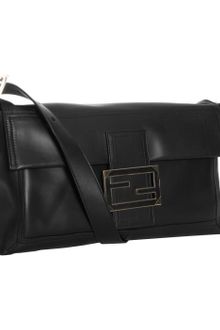 Fendi Black Leather Baguette Three-way Convertible Clutch - Lyst