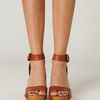 Free People Alisa Ankle Strap Platform in Brown (cuoio) - Lyst