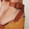 Free People Alisa Ankle Strap Platform in Brown (cuoio) - Lyst