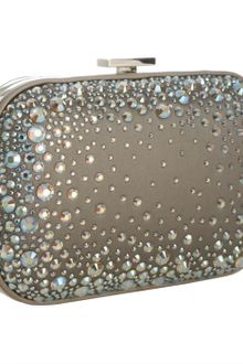 Gucci Champagne Satin Crystal Embellished Minaudiere - Lyst