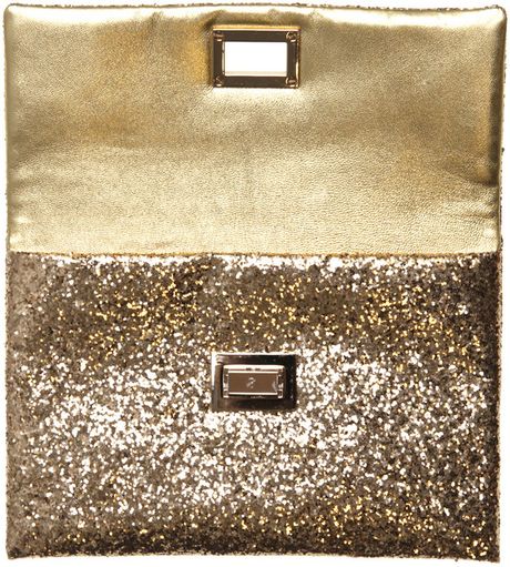 anya hindmarch gold clutch