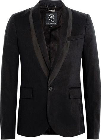 McQ by Alexander McQueen Black Cotton Shadow Shawl Tux Blazer - Lyst