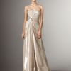 Pamella Roland Applique Lame Gown in Silver - Lyst