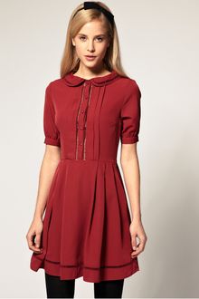 ASOS Collection Asos Fit & Flare Dress with Lace Trim - Lyst