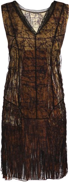Bottega Veneta Stainedglass Print Dress in Yellow - Lyst