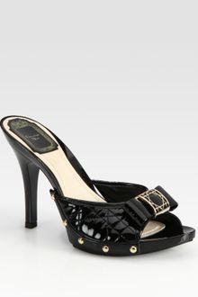 Dior Cannage Studded Quilted Patent Leather Clogs - Lyst