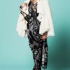 Free People Printed Open Shoulder Kaftan in Black (black combo) - Lyst