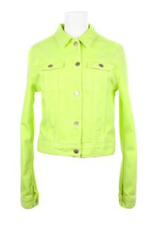 J Brand x Christopher Kane Top Down Buttoned Neon Denim Jacket  - Lyst
