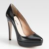 Miu Miu Leather Platform Pump in Black - Lyst