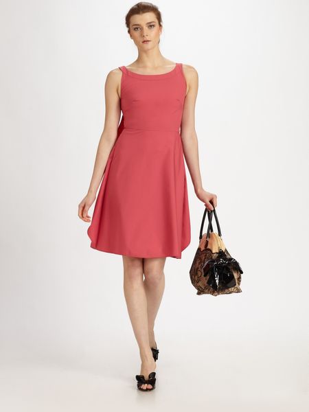 Valentino Cotton Bow Dress in Red (raspberry) - Lyst